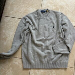 Ralph Lauren Crewneck Sweater - Heather Gray with Navy Pony